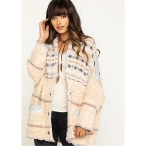 Free People Fair Weather Fuzzy Stretch Knit Cardigan XS